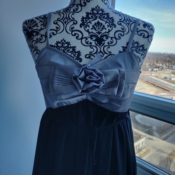 Paul Nkc Flowe Ribbon Chiffon Dress Elastic Waist - Picture 3 of 8